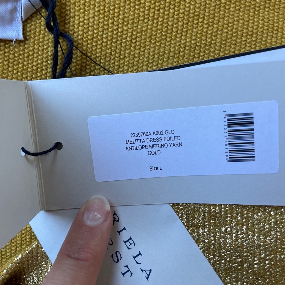 Gabriela Hearst Melitta knit dress with Gold Merino wool. Styled for photoshoot. - Picture 6 of 10